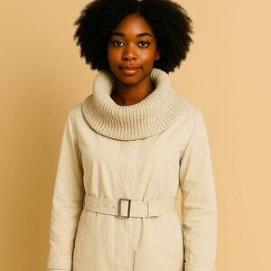 Criminal Long Cream Coat PTP 18 Waist 17